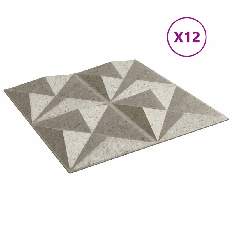 Sienų plokštės 12 pcs Origami Beton 50 x 50 cm XPS Putplastis