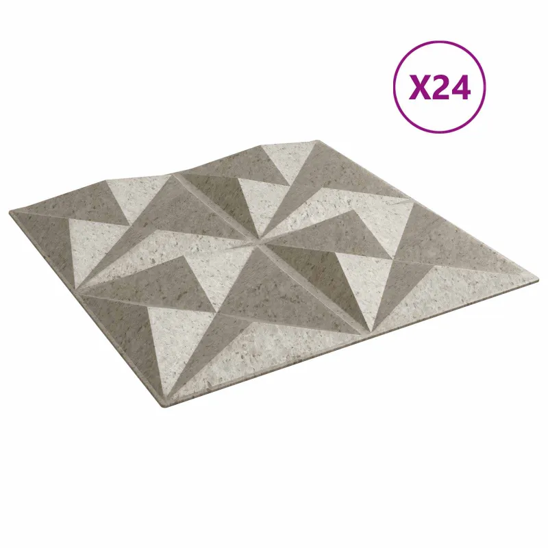 Sienų plokštės 24 pcs Origami Beton 50 x 50 cm XPS Putplastis