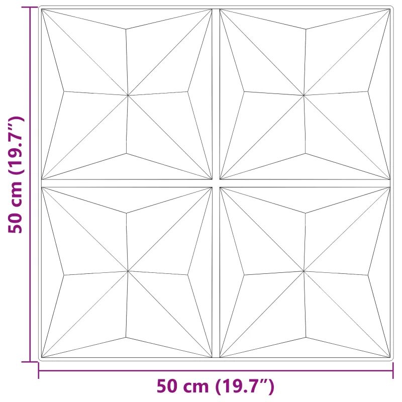 Sienų plokštės 24 pcs Origami Beton 50 x 50 cm XPS Putplastis