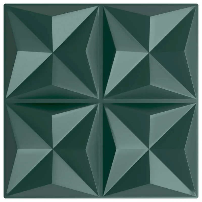 Sienų plokštės 12 pcs Origami Žalias 50 x 50 cm XPS Putplastis