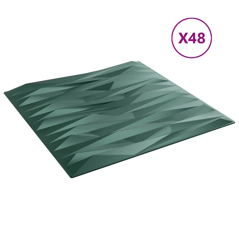Sienų plokštės 48 pcs Stone Žalias 50 x 50 cm XPS Putplastis