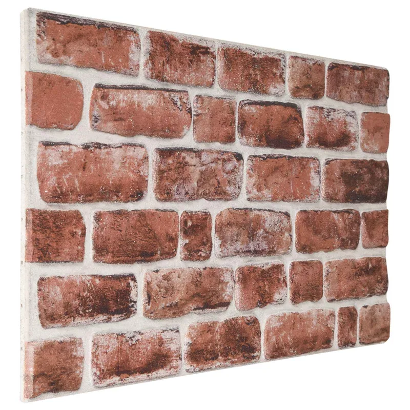 Sienų plokštės 10 pcs Tamsiai ruda ir balta. 100 x 50 cm