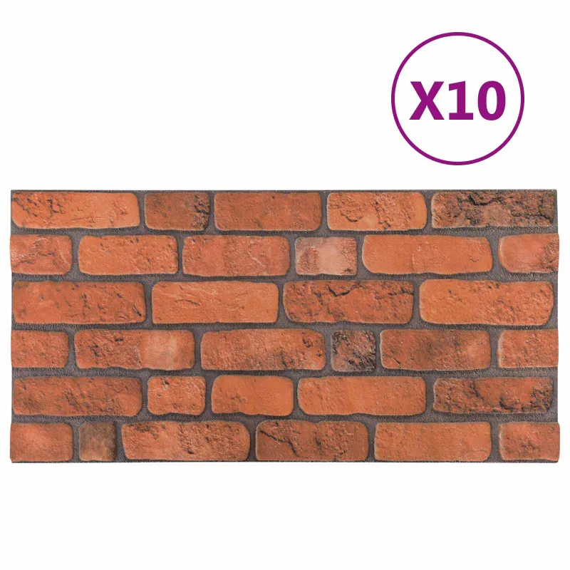 Sienų plokštės 10 pcs Terakotos 100 x 50 cm EPS putos