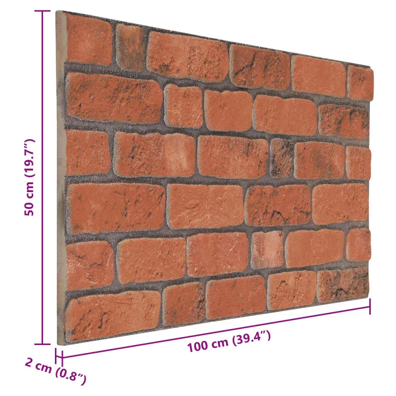 Sienų plokštės 10 pcs Terakotos 100 x 50 cm EPS putos