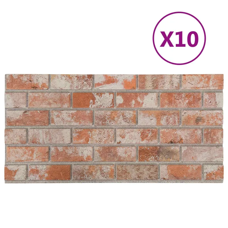 Sienų plokštės 10 pcs Oranžinė 100 x 50 cm EPS putos