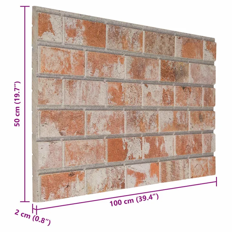 Sienų plokštės 10 pcs Oranžinė 100 x 50 cm EPS putos