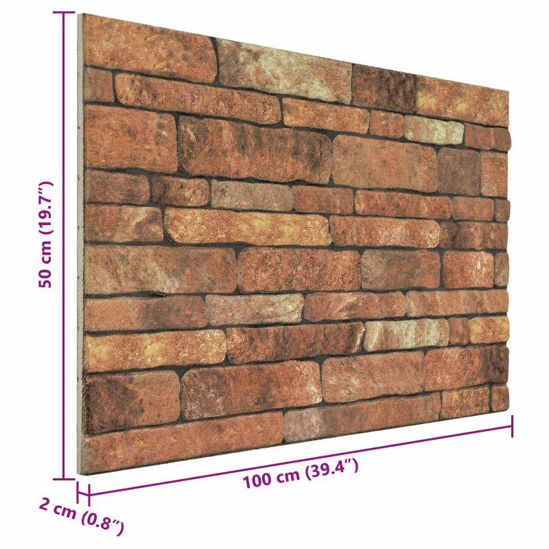 Sienų plokštės 10 pcs Ruda ir balta 100 x 50 cm EPS putos