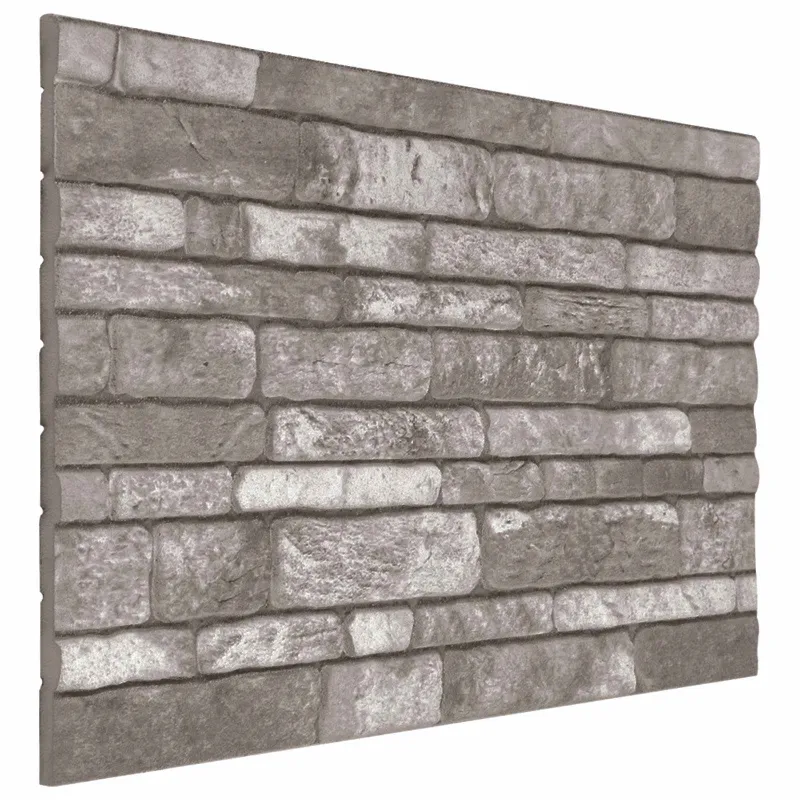 Sienų plokštės 10 pcs Tamsiai pilka 100 x 50 cm EPS putos