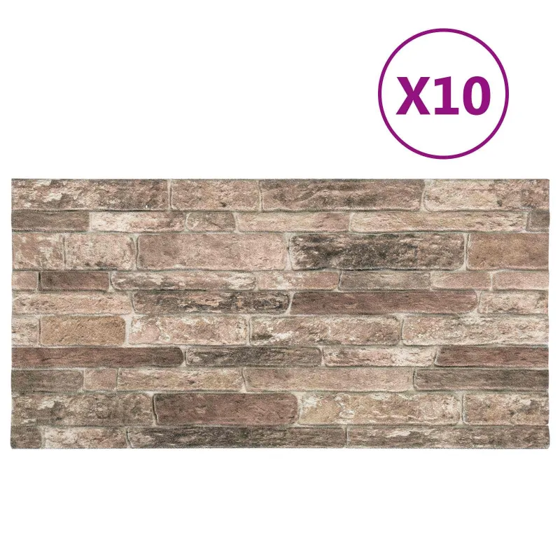 Sienų plokštės 10 pcs Įvairiaspalvis 100 x 50 cm EPS putos