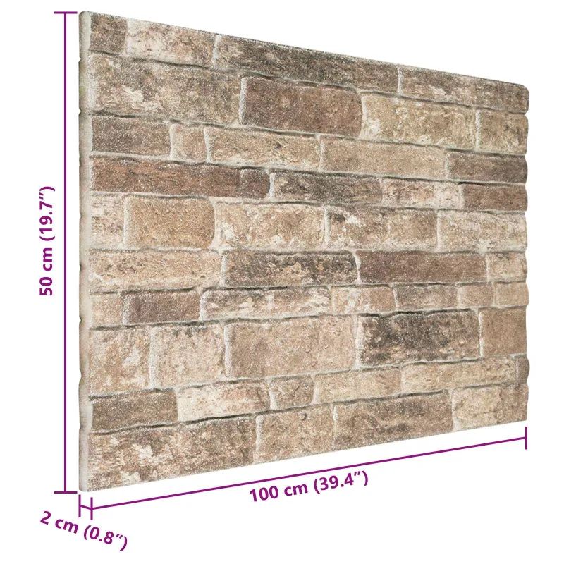 Sienų plokštės 10 pcs Įvairiaspalvis 100 x 50 cm EPS putos