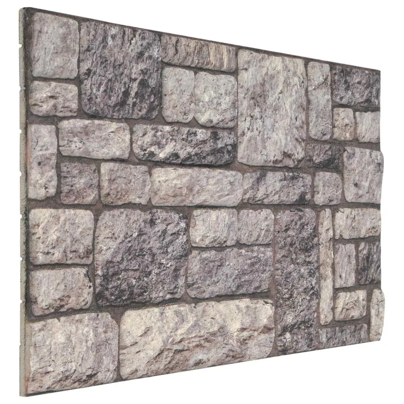 Sienų plokštės 10 pcs Pilka ir balta 100 x 50 cm EPS putos
