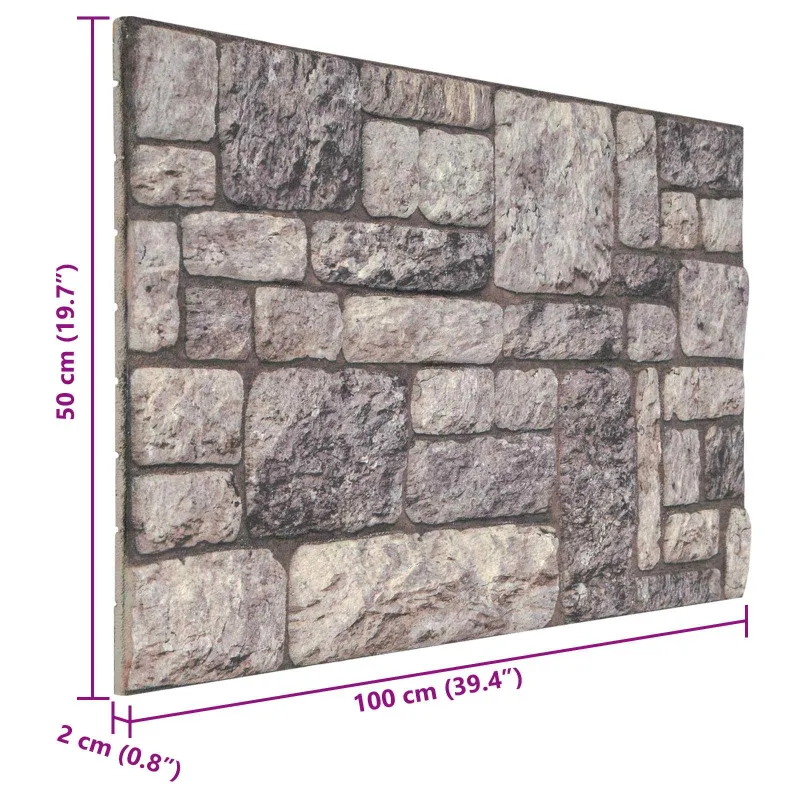 Sienų plokštės 10 pcs Pilka ir balta 100 x 50 cm EPS putos