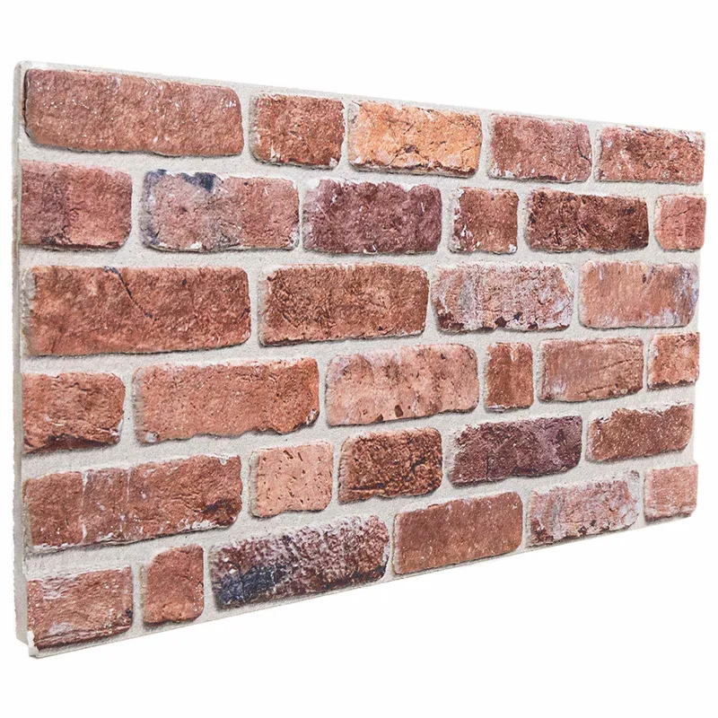 Sienų plokštės 10 pcs Raudona 100 x 50 cm EPS putos