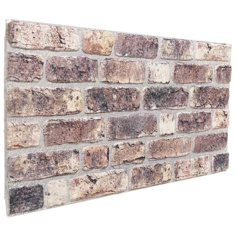 Sienų plokštės 10 pcs Tamsiai rudas 100 x 50 cm EPS putos