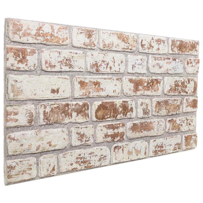 Sienų plokštės 10 pcs Raudona ir balta 100 x 50 cm EPS putos