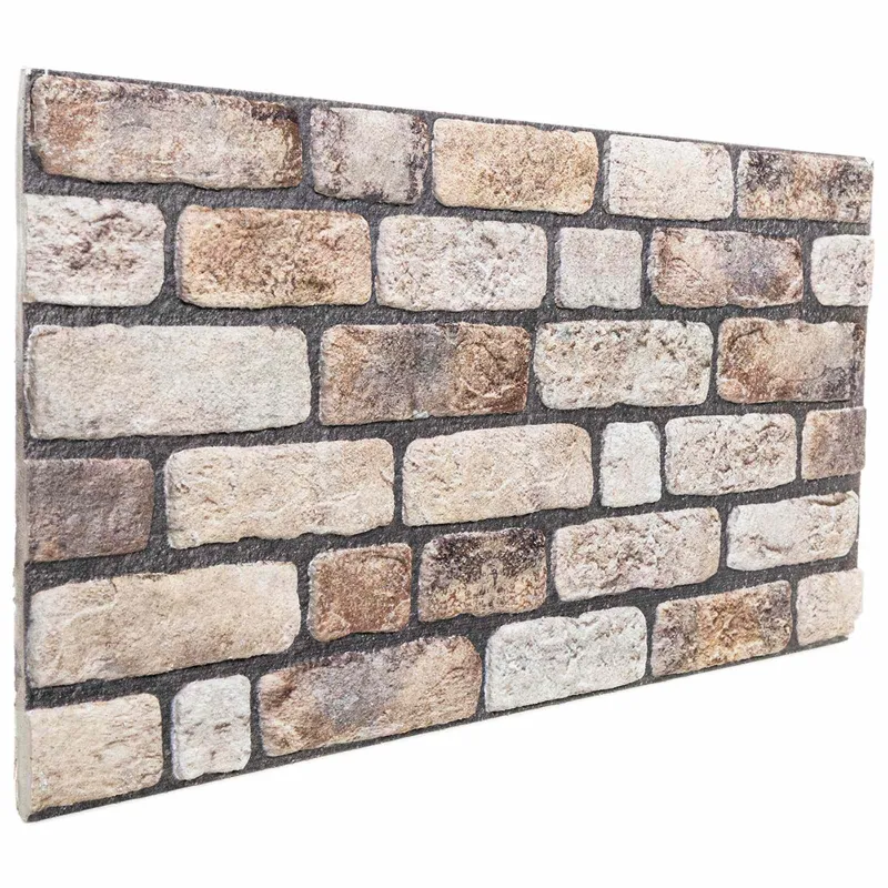 Sienų plokštės 10 pcs Šviesiai rudas 100 x 50 cm EPS putos