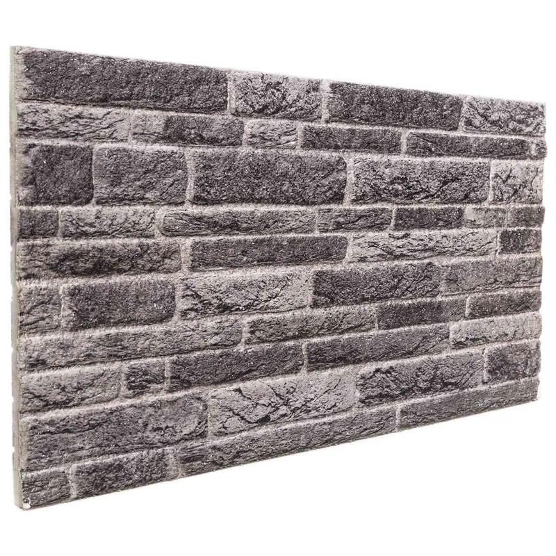 Sienų plokštės 10 pcs Antracito 100 x 50 cm EPS putos