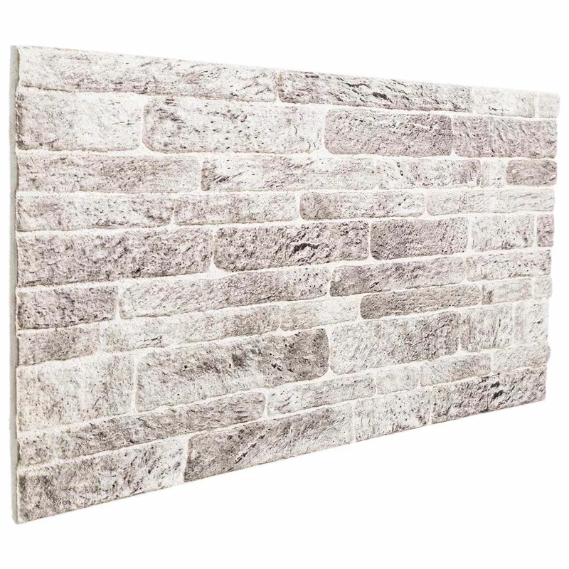 Sienų plokštės 10 pcs Šviesiai pilka ir balta. 100 x 50 cm