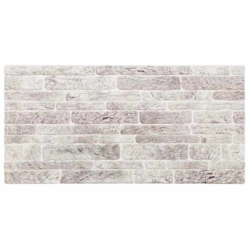 Sienų plokštės 10 pcs Šviesiai pilka ir balta. 100 x 50 cm