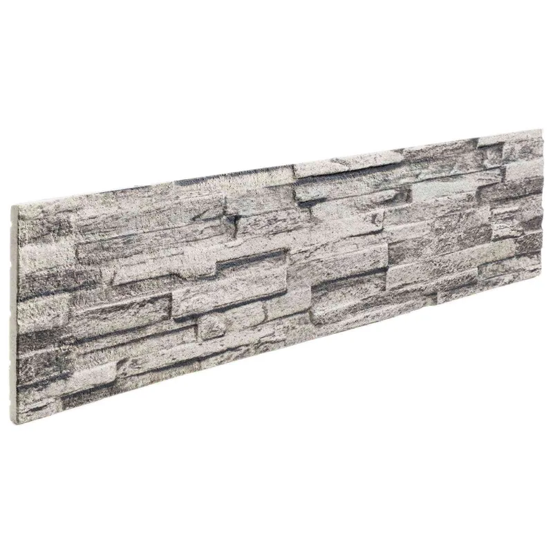 Sienų plokštės 10 pcs Šviesiai pilka 100 x 25 cm EPS putos