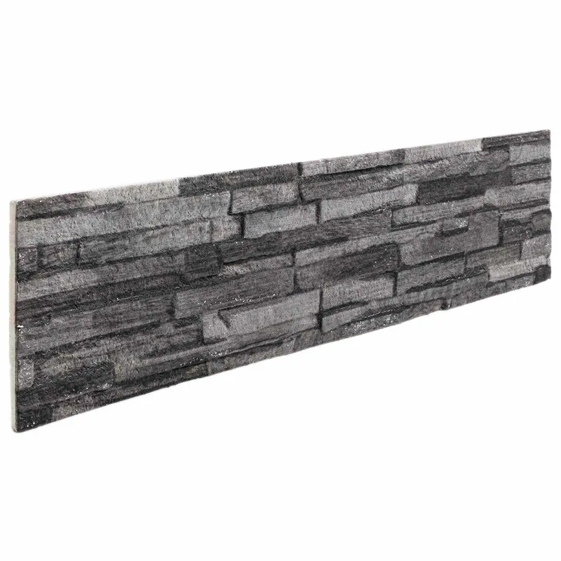 Sienų plokštės 10 pcs Antracitas 100 x 25 cm EPS putos