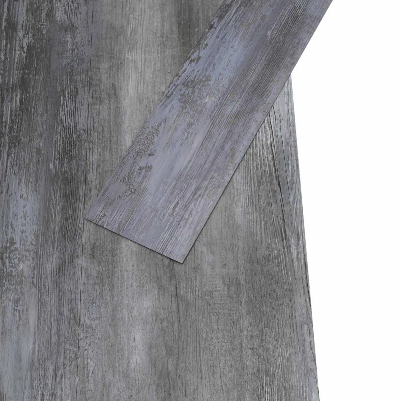 Grindų lentos 18 pcs Pilka 5,26 m² PVC