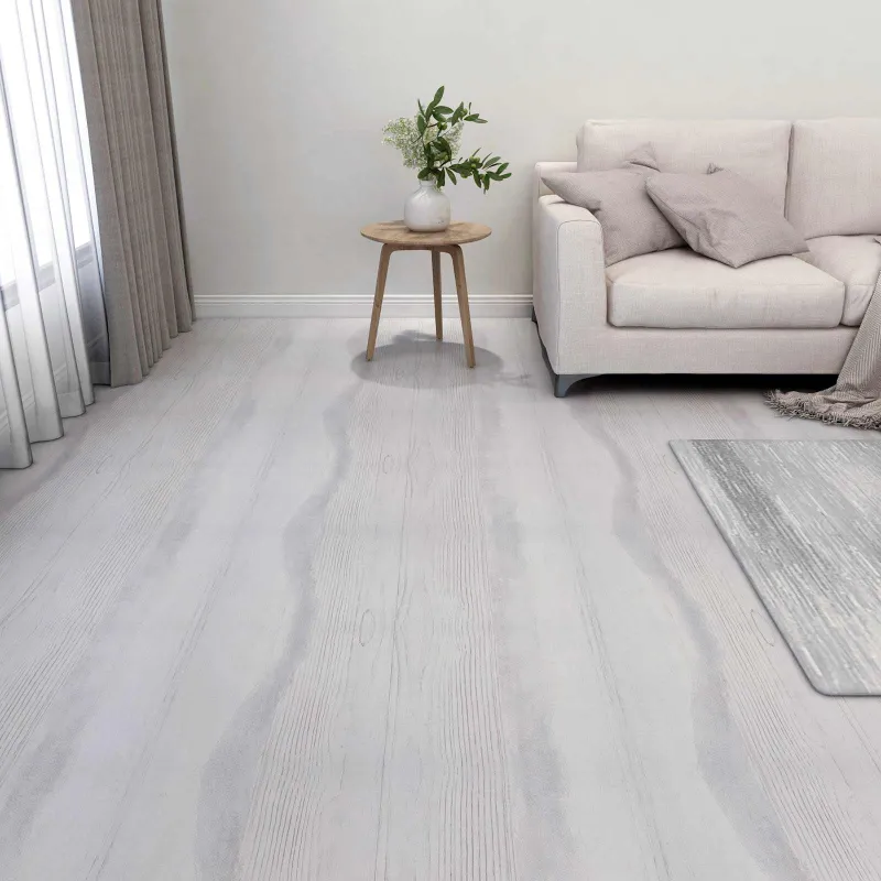 Grindų lentos 5,11 m² 55 pcs PVC Balta ir šviesiai pilka