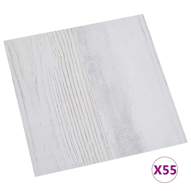 Grindų lentos 5,11 m² 55 pcs PVC Balta ir šviesiai pilka