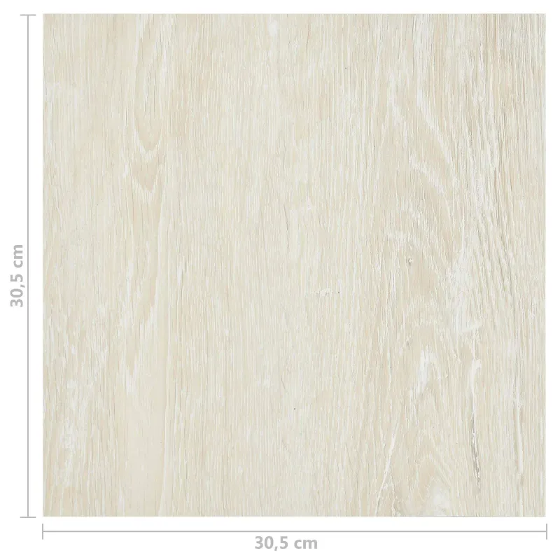 Grindų lentos 5,11 m² 55 pcs PVC Kreminė balta