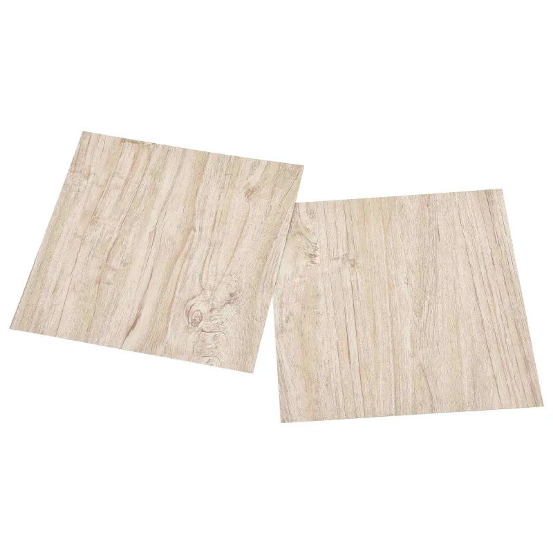 Grindų lentos 5,11 m² 55 pcs PVC Balta ir medžio spalva