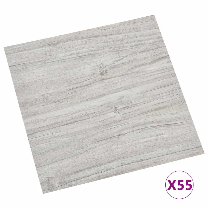 Grindų lentos 5,11 m² 55 pcs PVC Pilka ir medis