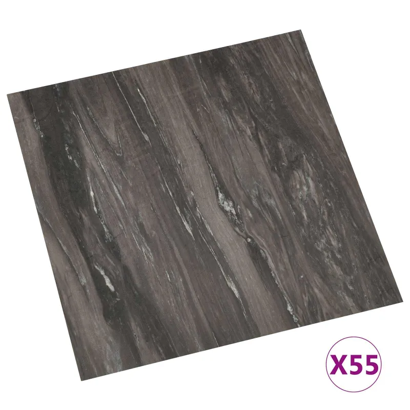 Grindų lentos 55 pcs Tamsiai pilka 5,11 m² PVC