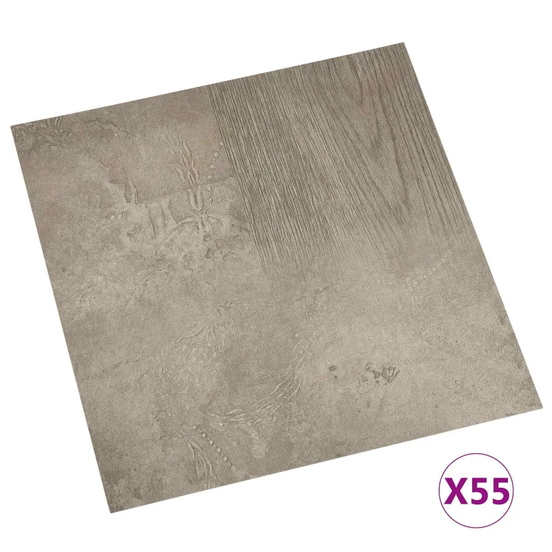 Grindų lentos 5,11 m² 55 pcs PVC Tamsiai ruda ir pilka