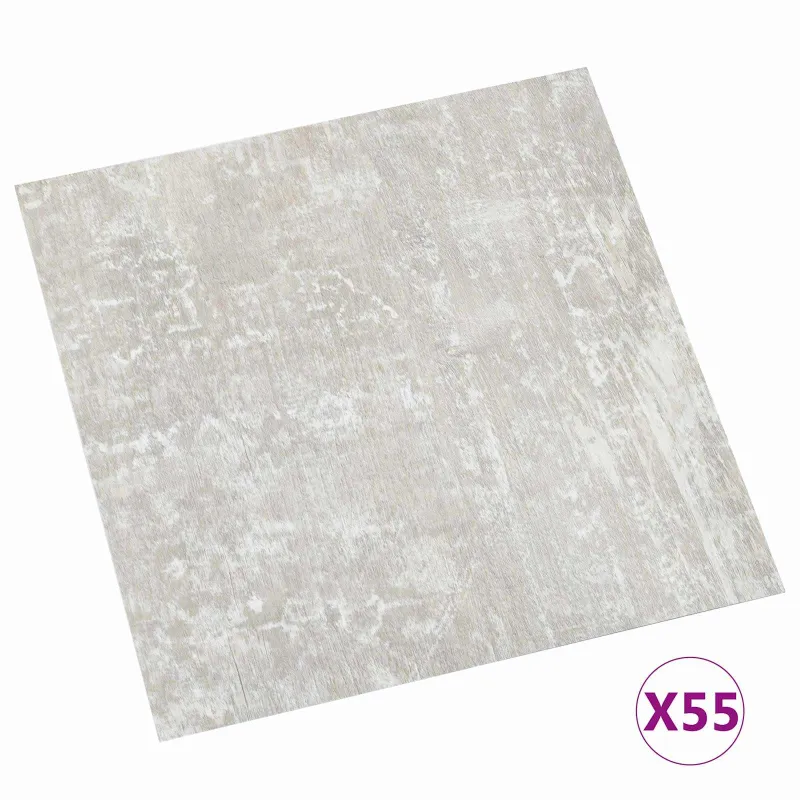 Grindų lentos 5,11 m² 55 pcs PVC Baltas ir medis