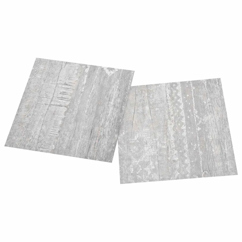 Grindų lentos 5,11 m² 55 pcs PVC Šviesiai pilka ir balta.