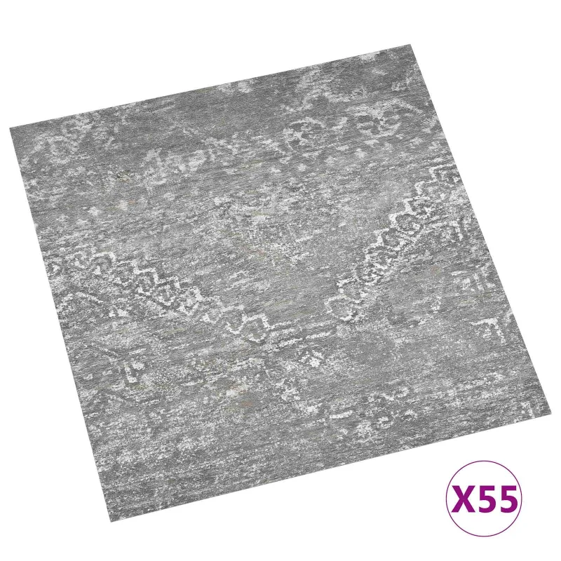 Grindų lentos 55 pcs Betono Pilka 5,11 m² PVC
