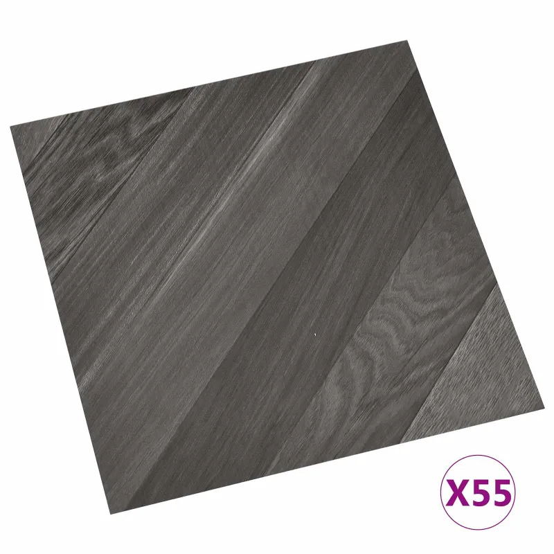 Grindų lentos 55 pcs Pilka 5,11 m² PVC