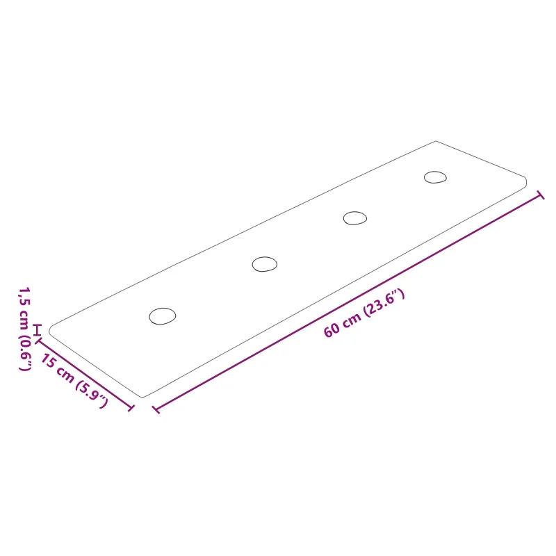 Sieninis galvūgalis 12 pcs Kapučino 60 x 15 cm Dirbtinė oda
