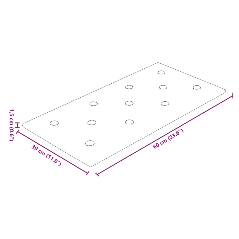 Sieninis galvūgalis 12 pcs Kreminė 60 x 30 cm Dirbtinė oda