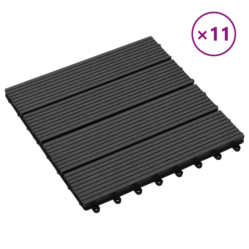 Terasinė Plytelė 11 pcs Juoda 30 x 30 cm MPK