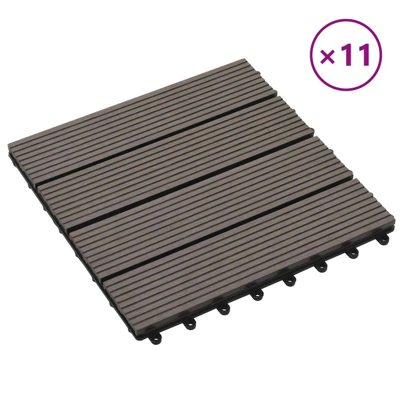 Terasinė Plytelė 11 pcs Tamsiai rudas 30 x 30 cm MPK