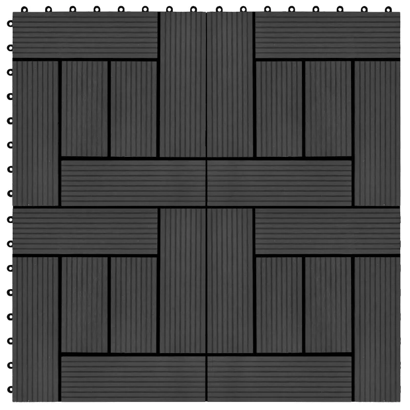Terasinė Plytelė 11 pcs Juoda 30 x 30 cm MPK