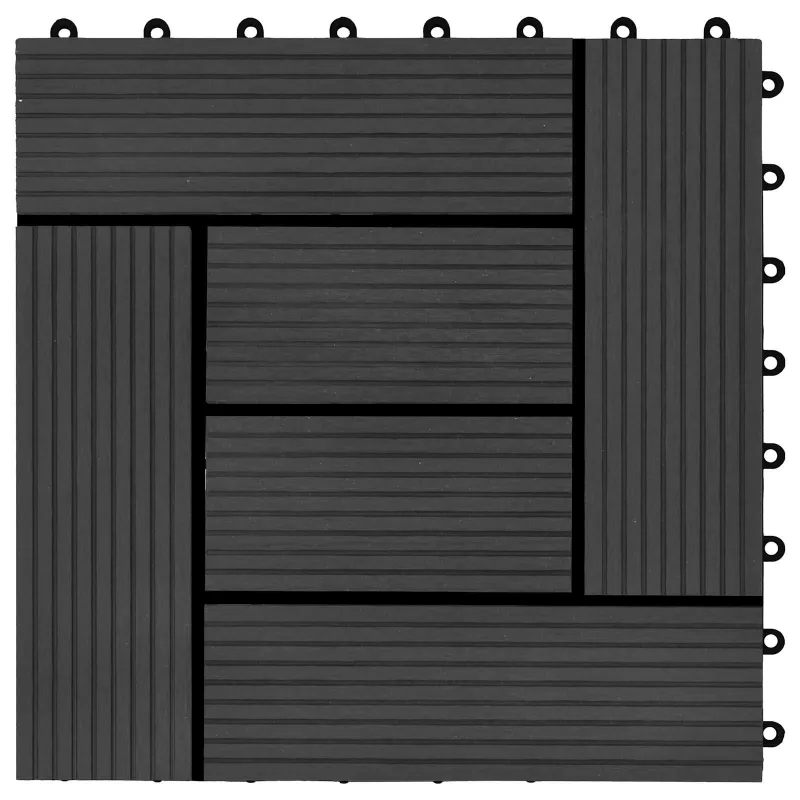 Terasinė Plytelė 11 pcs Juoda 30 x 30 cm MPK