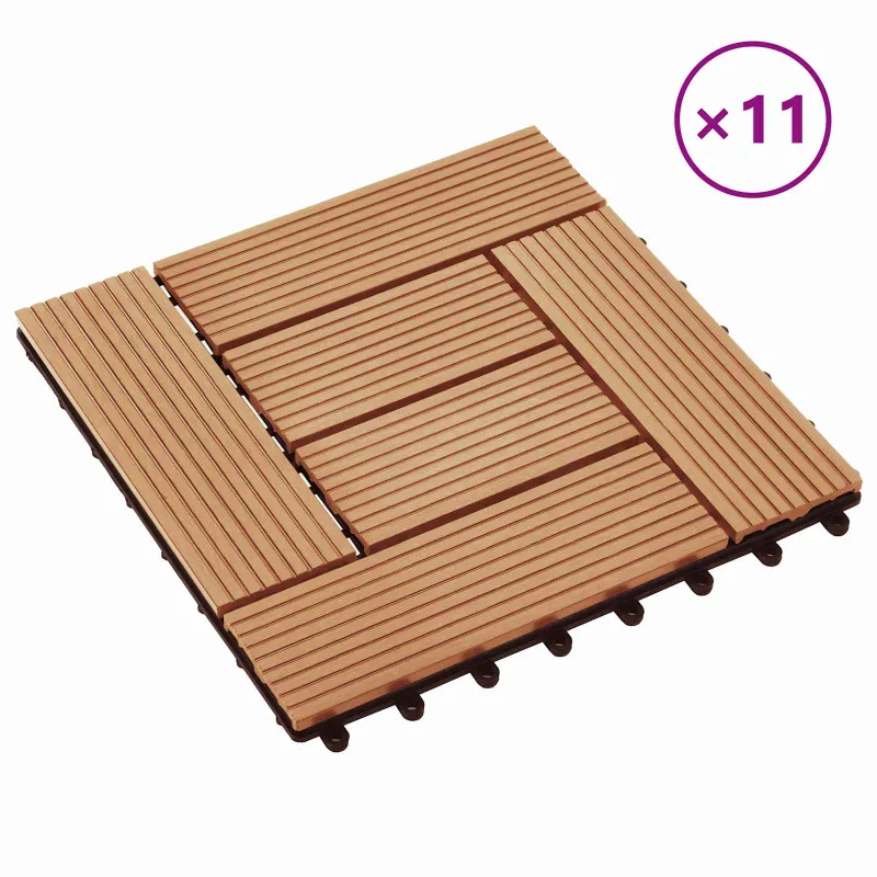 Terasinė Plytelė 11 pcs Tikmedis 30 x 30 cm MPK