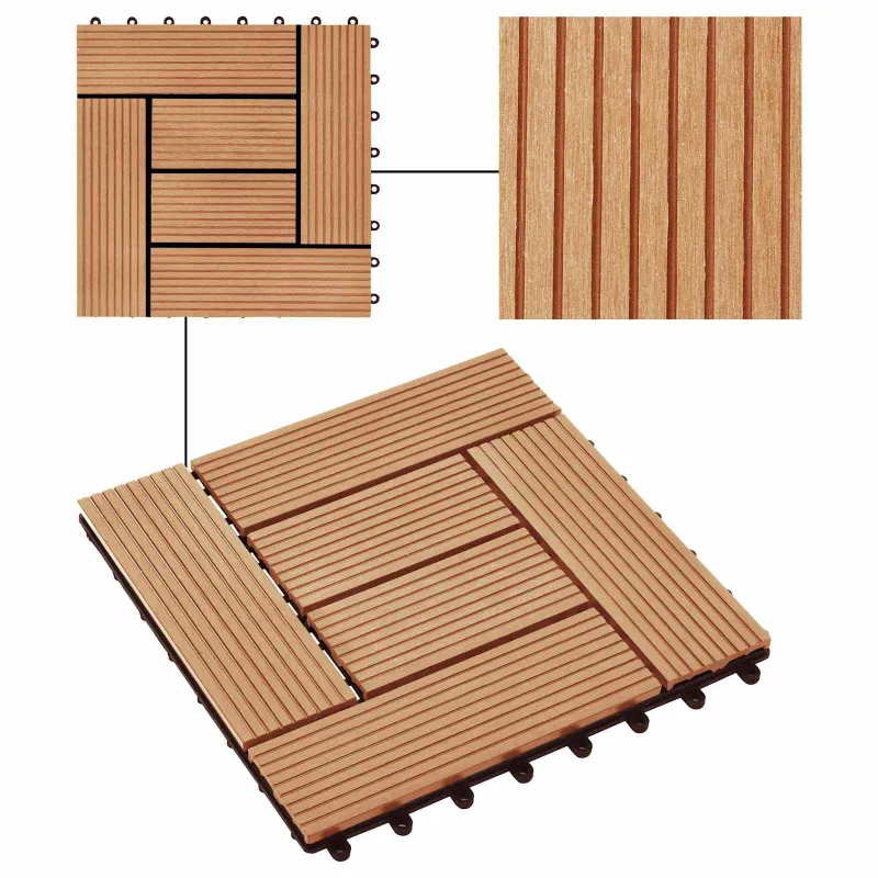 Terasinė Plytelė 11 pcs Tikmedis 30 x 30 cm MPK