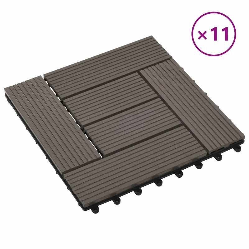 Terasinė Plytelė 11 pcs Tamsiai rudas 30 x 30 cm MPK