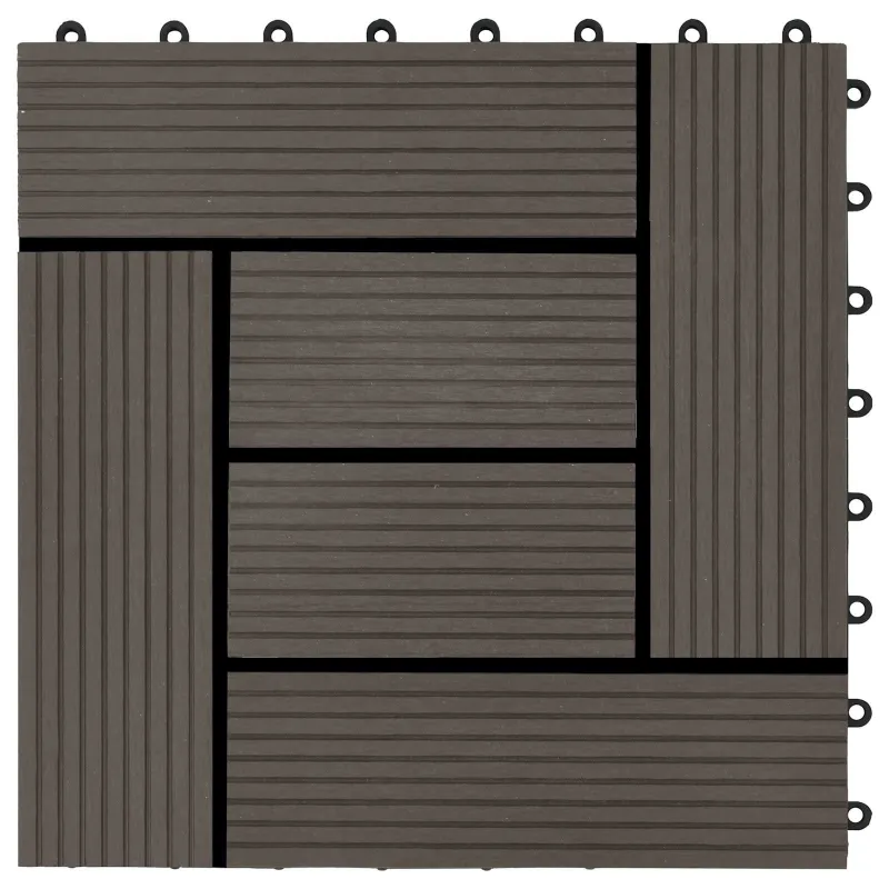 Terasinė Plytelė 11 pcs Tamsiai rudas 30 x 30 cm MPK