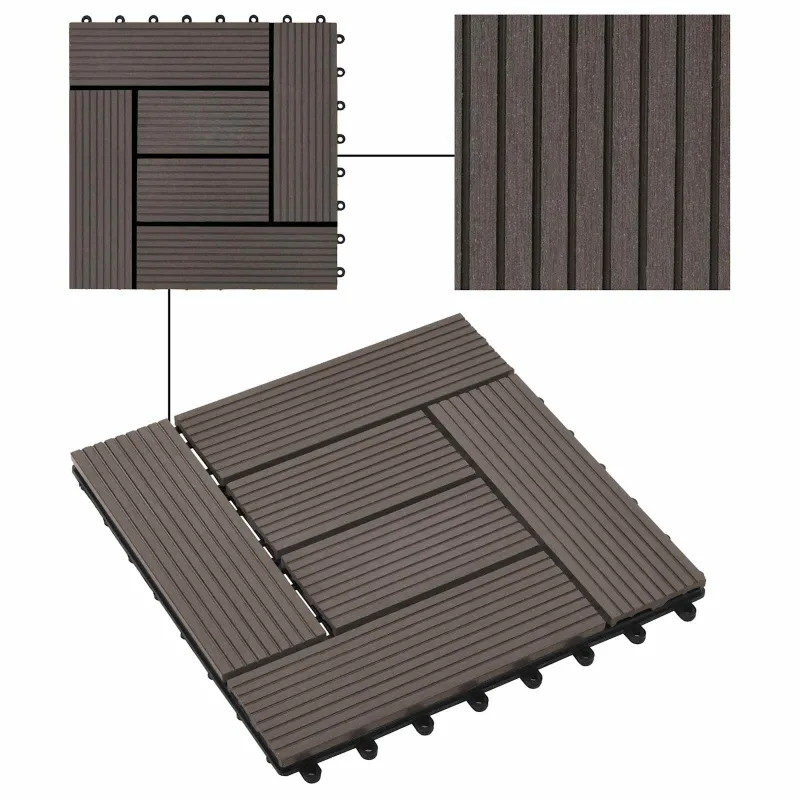 Terasinė Plytelė 11 pcs Tamsiai rudas 30 x 30 cm MPK