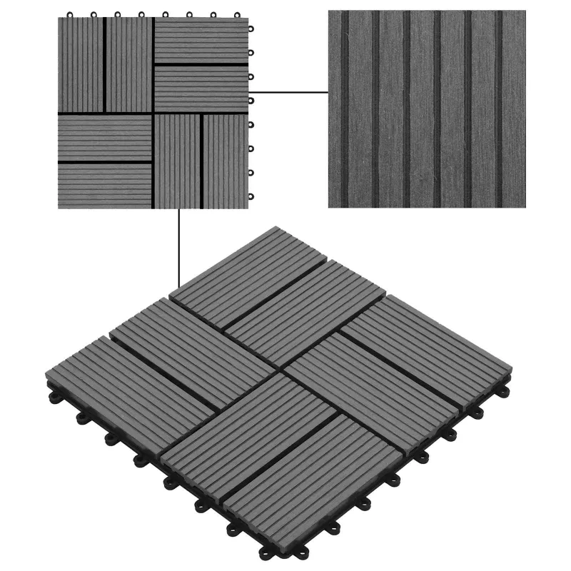 Terasinė Plytelė 11 pcs Pilka 30 x 30 cm MPK