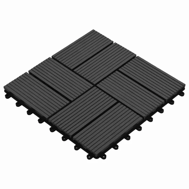 Terasinė Plytelė 11 pcs Juoda 30 x 30 cm MPK